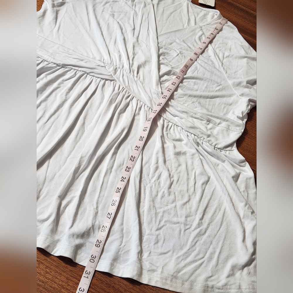 TIANZMU Elegant White V-Neck Women's Top 3X - Picture 5 of 9